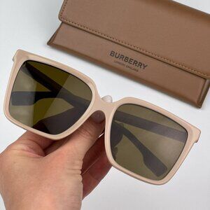 Burberry BE4411D 380773 BRAND NEW Sunglasses Beige Dark Brown Square Women